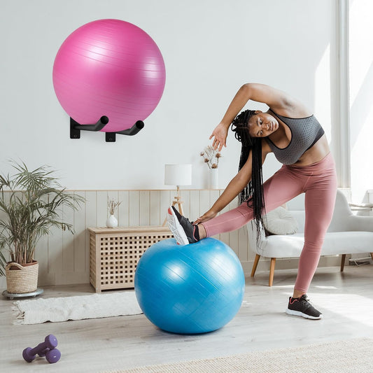 Medicine Ball Rack,Exercise Ball Holder,Wall Rack for Gym Garage Storage Yoga Ball,Suitable for Yoga Ball/Stability Ball/Barre Ball/Yoga Block/Volleyball/Basketball