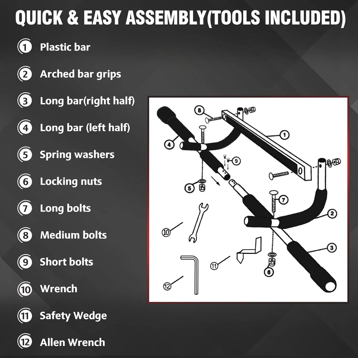 Doorway Pull up Bar, Home Gym Pull up Bar with Free Assembly Tool, Adjustable Portable Upper Body Fitness Workout for Home Gym