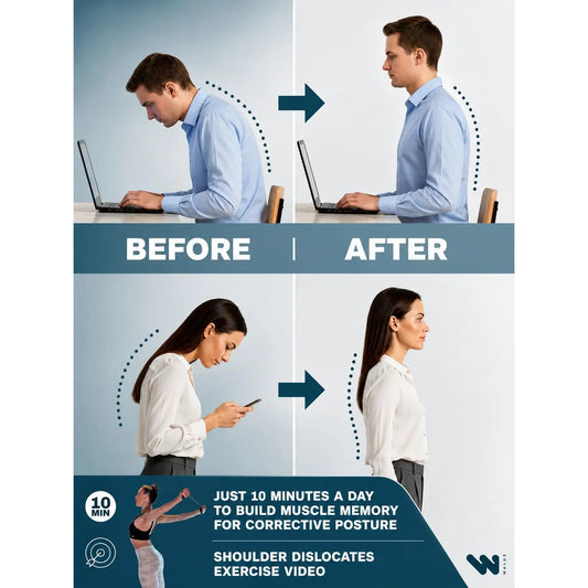 WALUE™ Posture Correction & Shoulder Exerciser – Non-Elastic Stretch Strap for Exercise, Yoga, Flexibility & Physical Therapy