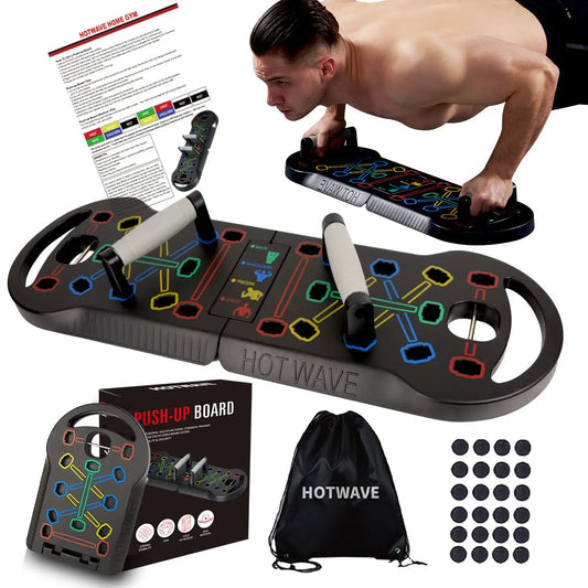 HOTWAVE Push up Board Fitness,Professional Strength Training Equipment for Chest, Shoulders, Back & Triceps, Portable Workout Station with Non-Slip Handles Home Exercise Machine Arm Exerciser Push up Stand Push up Bars
