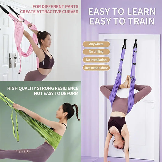 Ladies Aerial Yoga Stretch Band - Heavy Duty Resistance Band for Waist, Back and Leg Training, Pilates and Fitness Workouts Yoga Equipment Premium Elastic Band