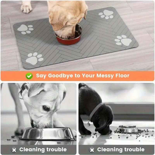 Quick drying pet feeding mat