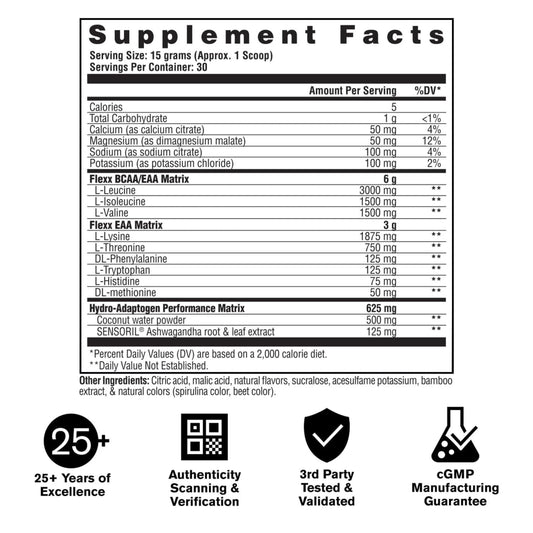 FLEXX Eaas + Hydration, Grape Cotton Candy, 15.8 Oz (30 Servings)