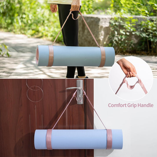 Yoga Mat Strap with Hook and Loop Closure - Mat Not Included