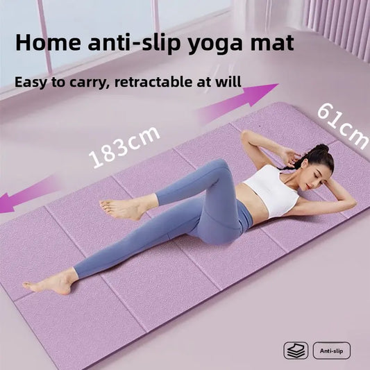 Foldable Yoga Mat Non-Slip Thickened Fitness Mat TPE Yoga Mat Exercise Mat Fitness Training Mat Dance Mat1260