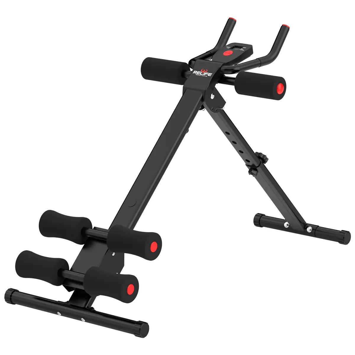 RELIFE REBUILD YOUR LIFE Abs Workout Machine, Pink Foldable Exercise Equipment, Alloy Steel Abdominal Cruncher with 2 Incline Levels for at Home Workouts, Home Gym, at Home Gym Equipment Tiktokshopbacktoschool