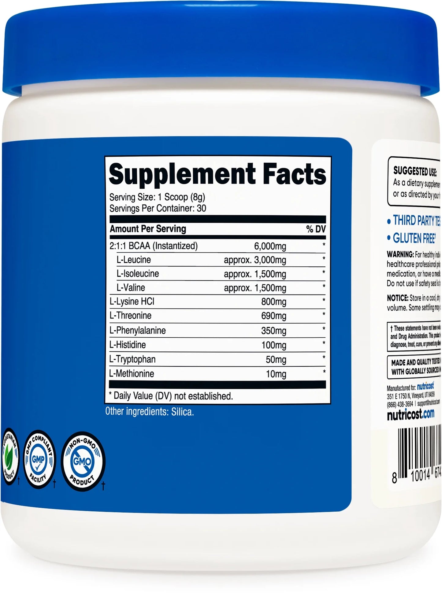 EAA Powder 30 Servings (Unflavored) - Essential Amino Acids Supplement