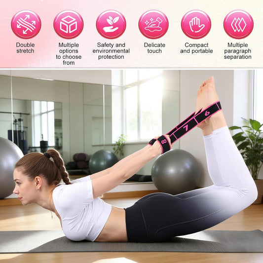 3PCS Fitness Resistance Band for Stretching and Yoga, 8-Section Numbered Elastic Resistance Band | Fitness Band with Clear Markings for Yoga, Stretching, Pilates
