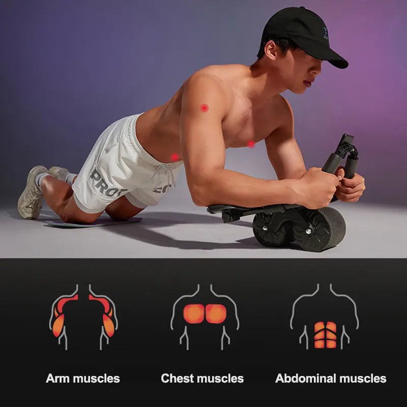 Gains Garage Elbow Supported Ab Roller- Abdominal Wheel for Total Body Workout Ab Trainer
