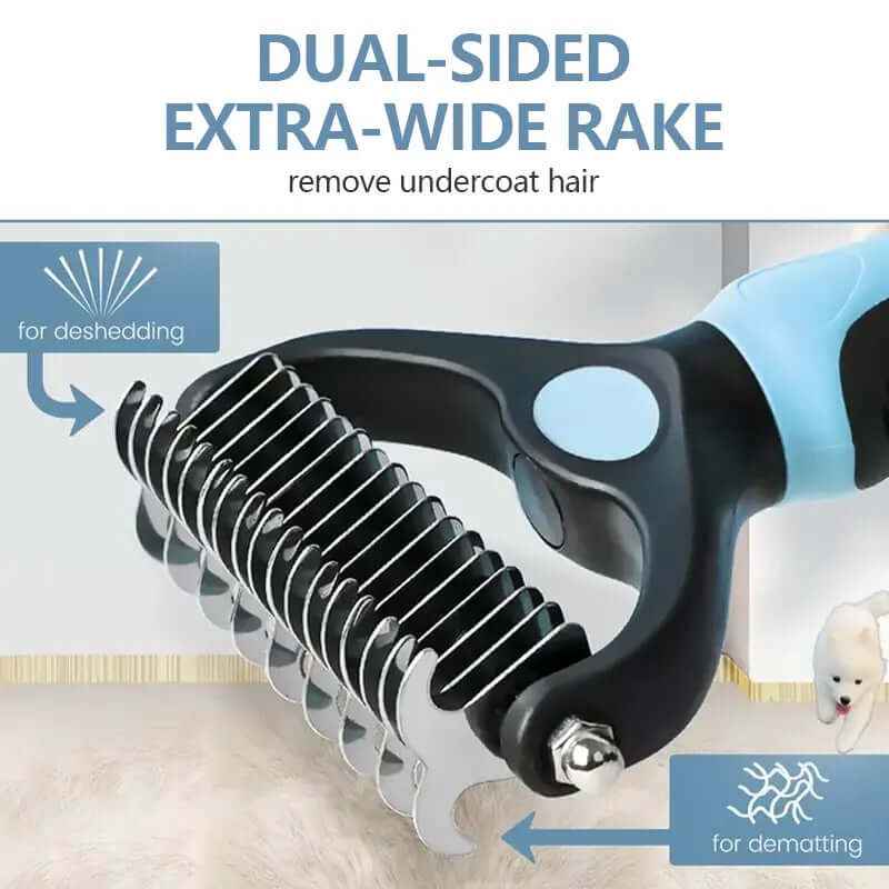 Double-sided pet grooming rake