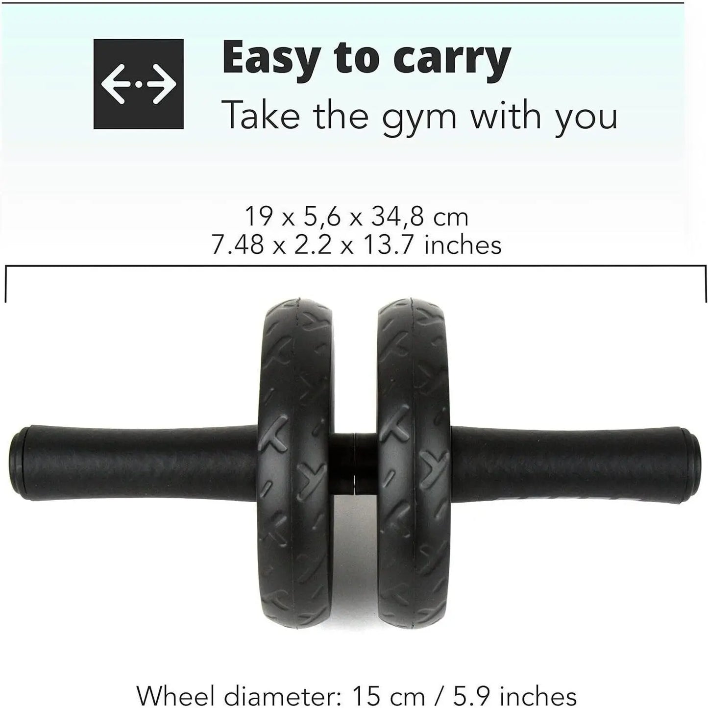 Dual Wheel Ab Roller with Knee Pad – Home Fitness Equipment Abdominal Core Trainer for Home Workout Portable Stabilizing