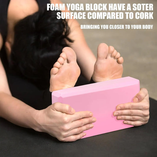 2 Pack Yoga Blocks 9"X6"X3" – Non-Slip Foam Yoga Props for Pilates, Stretching, Flexibility & Meditation | Home Workout Essentials for Beginners Outdoorfun Strap