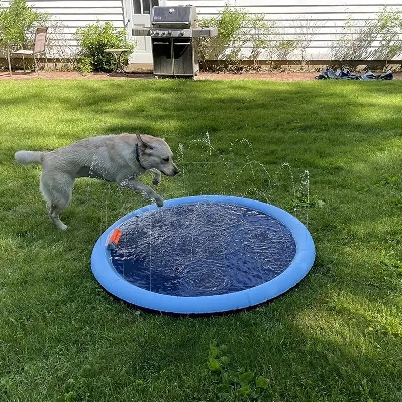 Outdoor Water Sprinkler for Dogs, Portable Non-Slip Pet Play Bathing Sprinkler, Outdoor Pet Shower Pad for Daily Use, Outdoor Water Soaker, Inflatable Water Sprinkler #GLOBAL PICKS