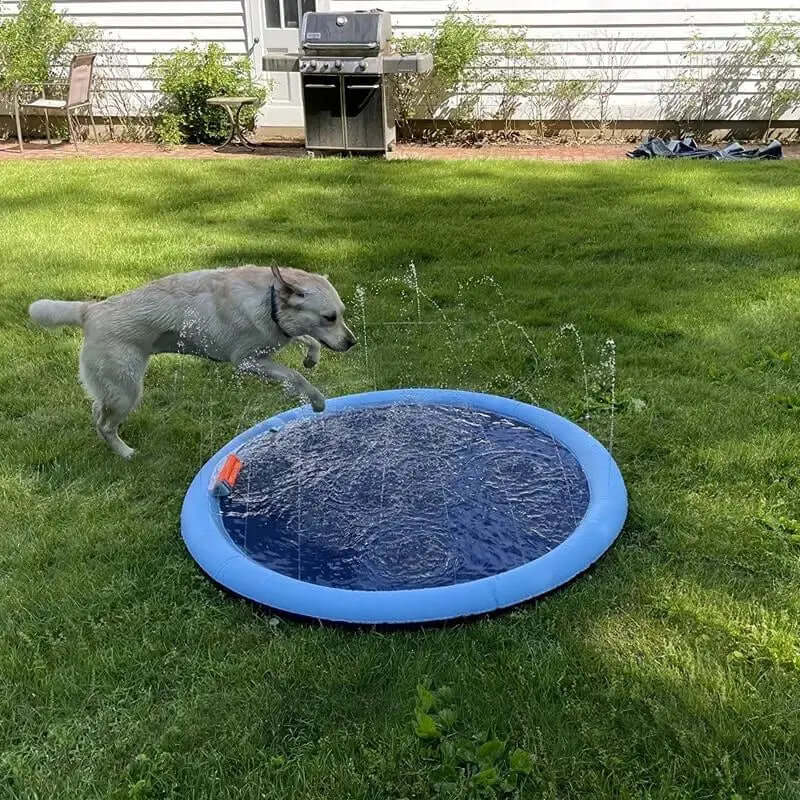 Outdoor Water Sprinkler for Dogs, Portable Non-Slip Pet Play Bathing Sprinkler, Outdoor Pet Shower Pad for Daily Use, Outdoor Water Soaker, Inflatable Water Sprinkler #GLOBAL PICKS