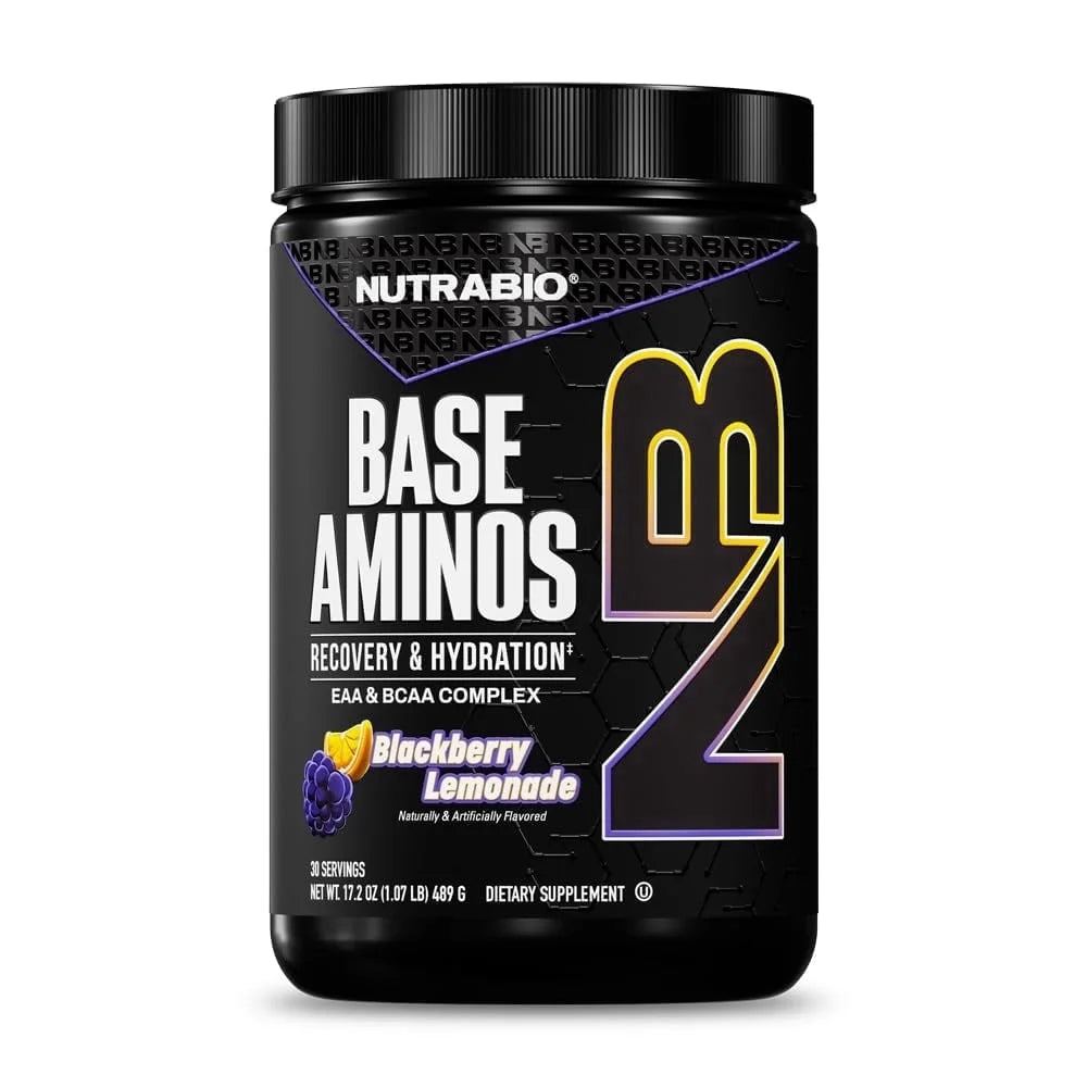 Base Aminos EAA + BCAA Powder –10G Essential Amino Acids Supplement, 6G 2:1:1 Bcaas, 2.8G Hydration Matrix with Electrolytes & Absorption Enhancer Astragin® – 30 Servings- Unflavored