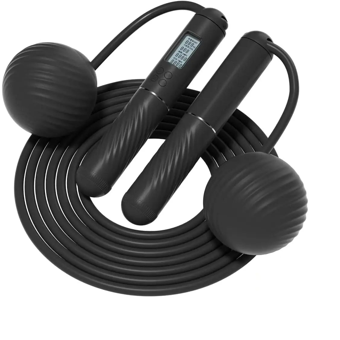 2 in 1 Jump Rope, Weighted Jump Rope for Fitness, Skipping Rope with Counter - Heavy Handles, Adjustable Length - Cordless Jumping Rope for Men Women Kids Fitness Exercise Training Ball-Weighted Jump Rope