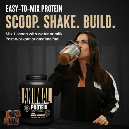 Whey Isolate Protein Powder, 25G High Protein | Brownie Batter 4LB | Great Tasting Blend for Pre & Post Workout | Digestive Enzymes & 5.6G Bcaas | Build Strength, Lean Muscle & Recover Faster