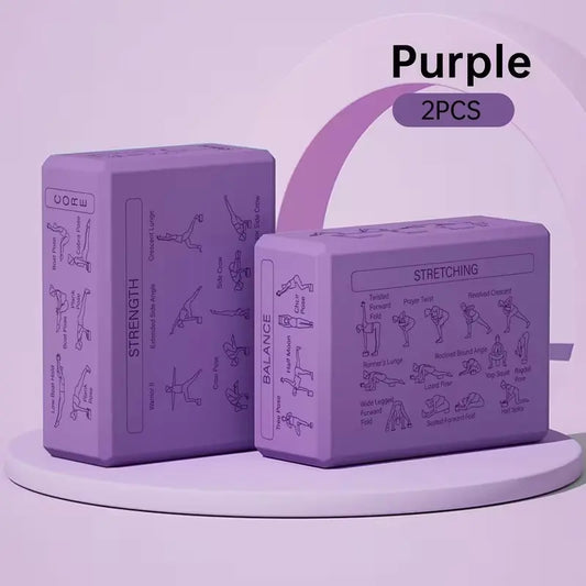 2Pcs Yoga Blocks with Pose Guide, Soft Non-Slip Design, Ideal for Yoga, Meditation, Pilates, Enhances Flexibility, Durable High-Density Bricks, Yoga Equipment