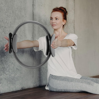 Pilates Ring 11. 81 Inch Pilates Circle Yoga Ring Magic Lightweight Flexible Workout Equipment for Fitness Physical Therapy Resistance Exercise Arms Legs