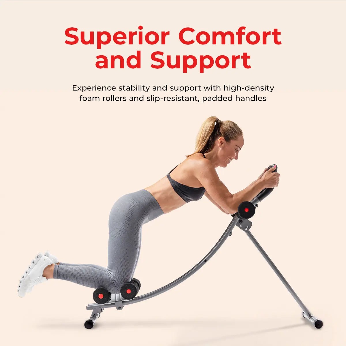 SUNNY Curved Rail Ab Core Glider Machine Extended Range Heavy Duty Whole Body Home Gym Abs Trainer Adjustable Incline Ab Crunch Workout Machine Core Strength Belly Fat Exercise Equipment Smooth Glide Abdominal Trainer Fitness Cardio Comfortable Padding