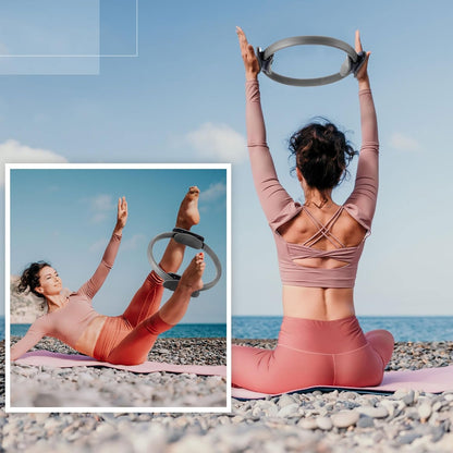 Pilates Ring 11. 81 Inch Pilates Circle Yoga Ring Magic Lightweight Flexible Workout Equipment for Fitness Physical Therapy Resistance Exercise Arms Legs