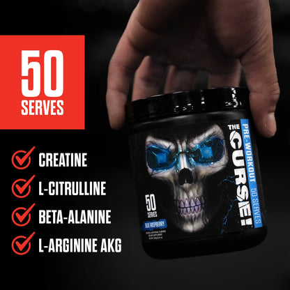 JNX Sports® the Curse Pre Workout Powder Watermelon Pre Workout Mix for Energy and Focus, 50 Serves