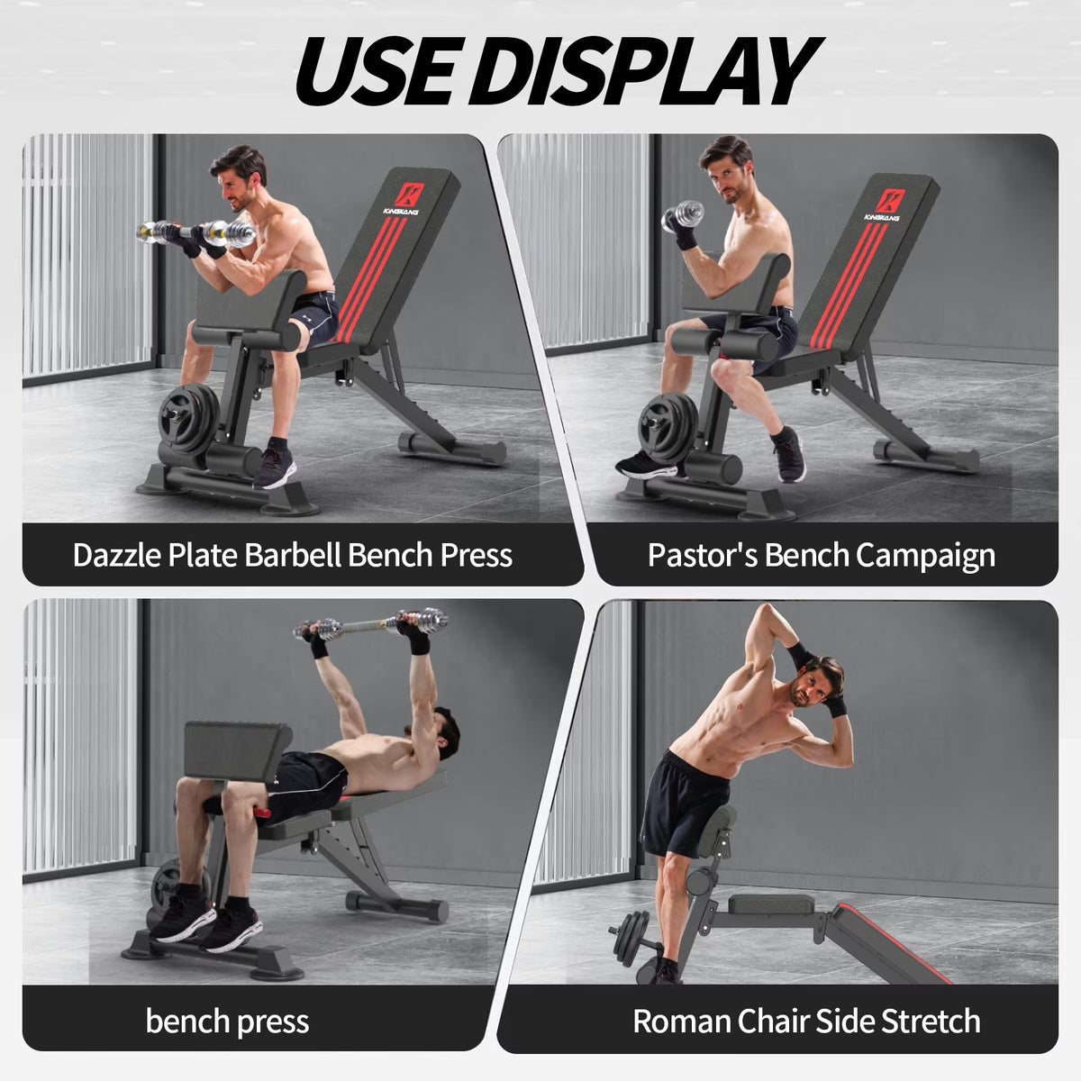Adjustable Weight Bench, Exercise Dumbbells Bench for Full Body Workout,Foldable Workout Bench for Home Gym Maximum Weight 660 Lbs