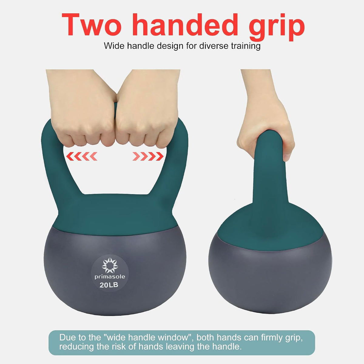 Soft Kettlebell - Anti-Slip Grip, Neoprene Material, Light Gray or Light Blue, Home Workout Kettlebell Weights for Strength Training