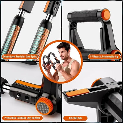 Twister Arm Trainer, Dual Triple-Spring, 30-180Lb Adjustable, Chest Arm Shoulder Workout Equipment, Portable Detachable Arm Twister Exerciser for Men, Chest Expander for Gym Home Fitness