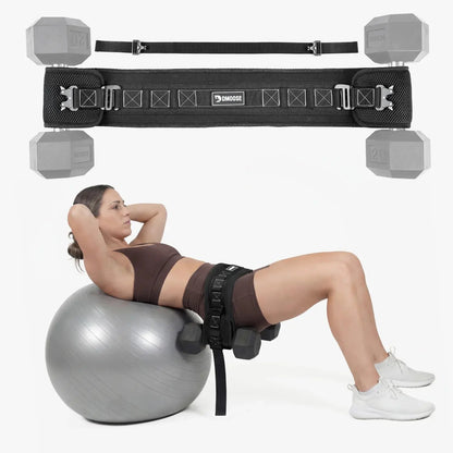 Dmoose Fitness Hip Thrust Belt for Home Workout & Weightlifting, Padded Nylon and Neoprene Strap with Adjustable Fit and Quick Release Clips, Nylon+Neoprene, Supporting Belts, Unisex