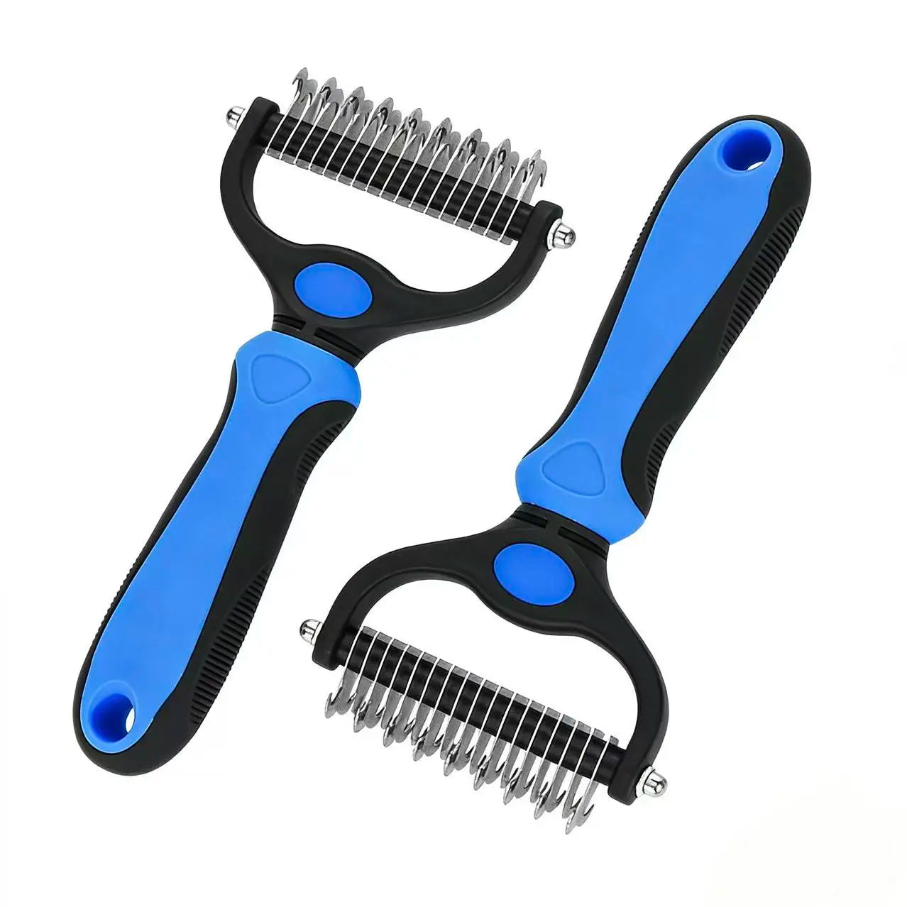 Pet Dematting Undercoat Rake for Long-Haired Pets, Double-Sided Deshedding Brush for Dogs & Cats, Pain-Free Tangle Remover, Reduces Shedding & Mats, Grooming Tool