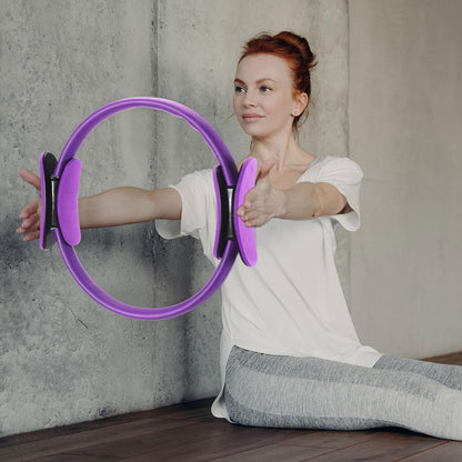 Pilates Ring 11. 81 Inch Pilates Circle Yoga Ring Magic Lightweight Flexible Workout Equipment for Fitness Physical Therapy Resistance Exercise Arms Legs