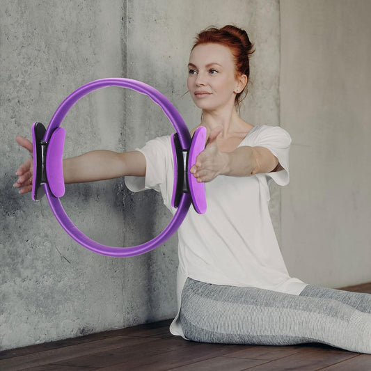 Pilates Ring 11. 81 Inch Pilates Circle Yoga Ring Magic Lightweight Flexible Workout Equipment for Fitness Physical Therapy Resistance Exercise Arms Legs