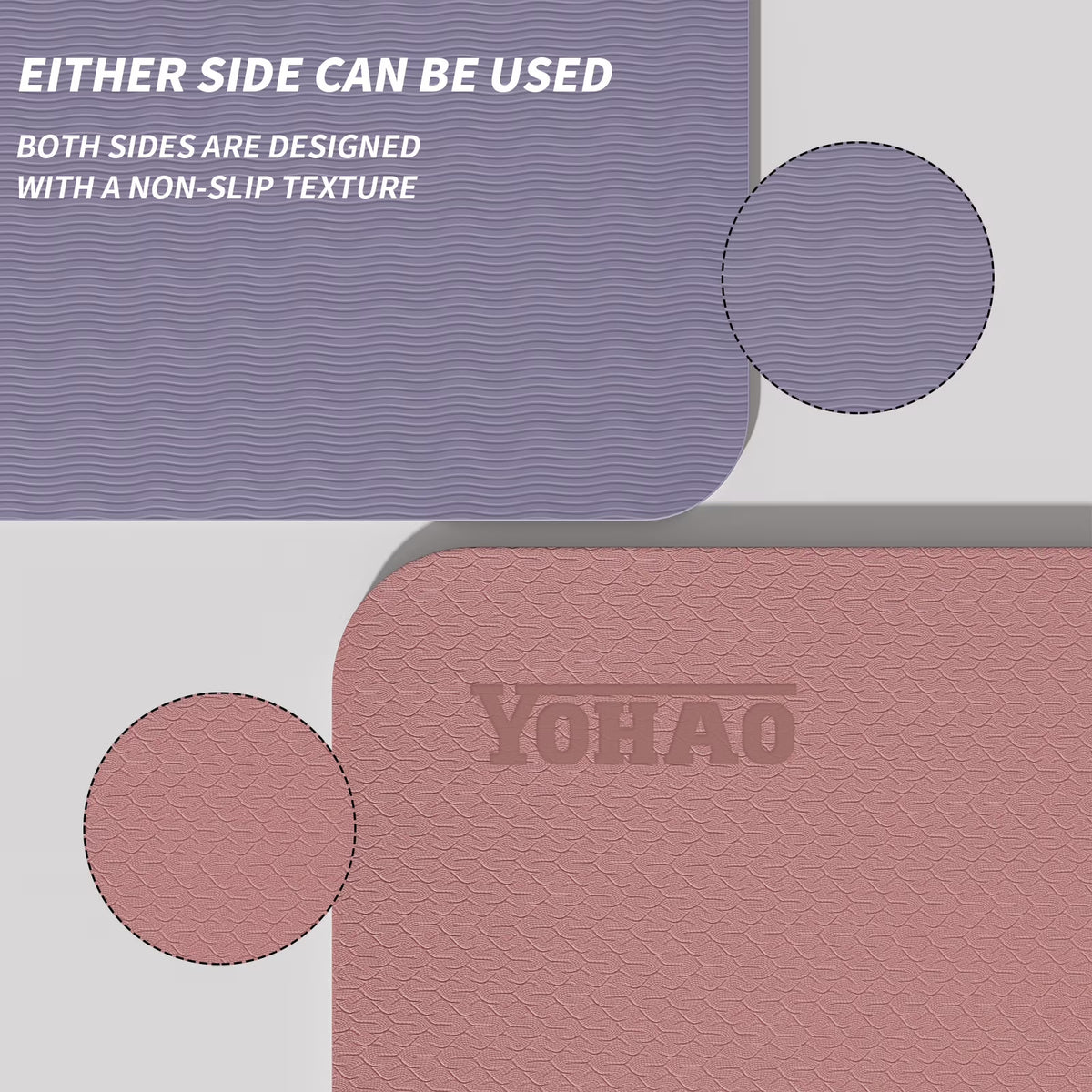 8Mm Large Yoga Mat (6'X 4') with Soft Fabric - Extra Long and Wide 72 X 48 X 0.32 Inches, Non-Slip Surface, Eco-Friendly, Lightweight, Thick Wide Yoga Mat for Home Workouts.(Deep Pink+Gray)