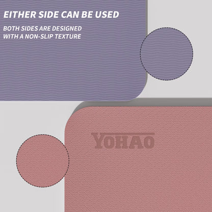 8Mm Large Yoga Mat (6'X 4') with Soft Fabric - Extra Long and Wide 72 X 48 X 0.32 Inches, Non-Slip Surface, Eco-Friendly, Lightweight, Thick Wide Yoga Mat for Home Workouts.(Deep Pink+Gray)
