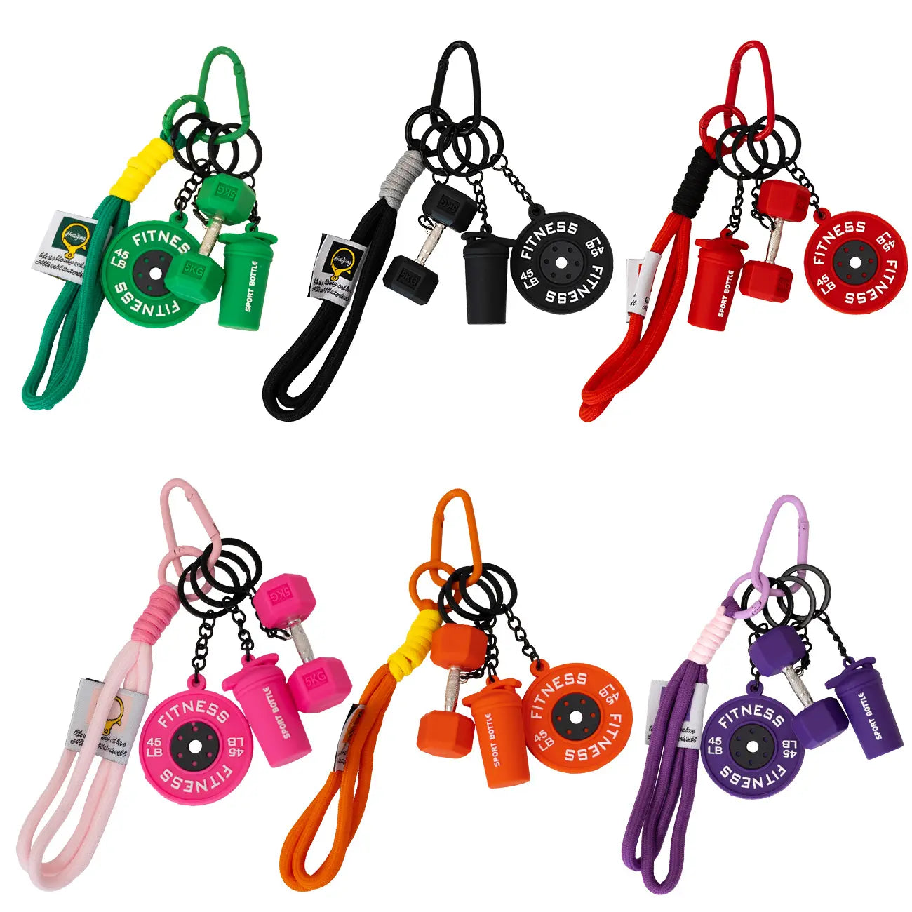 Fitness Keychain, Dumbbell & Weights Keychain, Gym Bag Charms & Fitness Accessories for Women and Men, Cute Mini Keychains for the Gym, Perfect Workout Gifts for Gym Enthusiasts