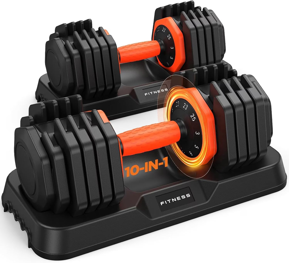 Adjustable Dumbbells Set 25LB a Pair Dumbbells Weights, 5 in 1 Free Weights 5/10/15/20/25Lb/50Lb Dumbbell with Anti-Slip Handle, Suitable for Home Gym Exercise Equipment