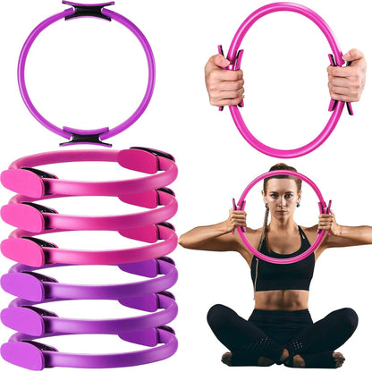 Pilates Ring 11. 81 Inch Pilates Circle Yoga Ring Magic Lightweight Flexible Workout Equipment for Fitness Physical Therapy Resistance Exercise Arms Legs