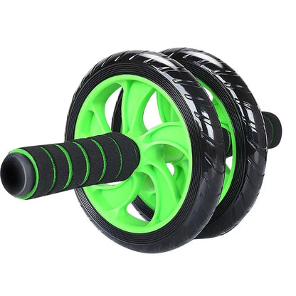 Ab Roller Abdominal Core Trainer with Mat - Ab Crunch Trainer, Plastic Dual-Wheel Exercise Wheel Set, Portable & Easy Assembly, Silent Stability, Anti-Skid Wear-Resistant, Quiet & Floor-Friendly for At-Home Gym Core Strength Training, Ab Workout Equipment
