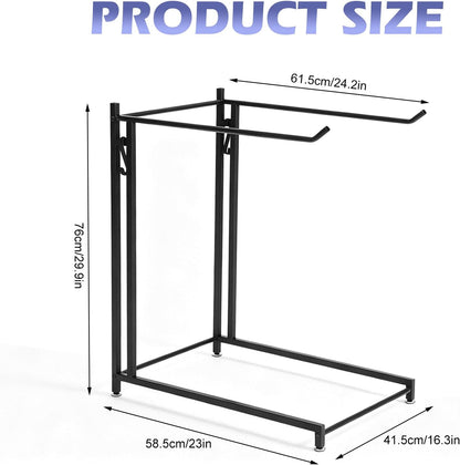 Exercise Ball Holder Stability Ball Rack with Hooks Space-Saving Medicine Ball Rack Garage Stability Ball Organizer Stand Home Gym Organizer and Storage Rack for Resistance Bands and Equipment