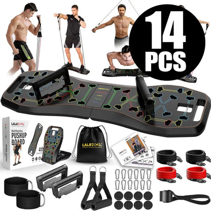 LALAHIGH Portable Home Gym System: Push-Up Board, Strengthen Abs, Create Broad Shoulders, Build Strength, Ideal for Men'S Fitness Needs