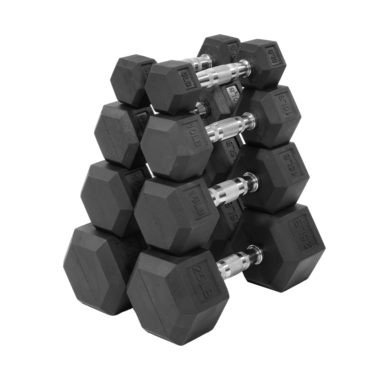 150LB Coated Hex Dumbbell Weight Set and A-Frame Storage Rack, 5-25 Lbs Pairs
