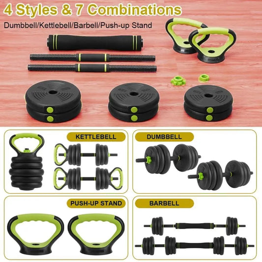 Gaomon 66 LBS Adjustable Dumbbells Set with Iron Grip, 4-In-1 Convertible to Barbell, Kettlebell and Push-Up Tool for Home Gym