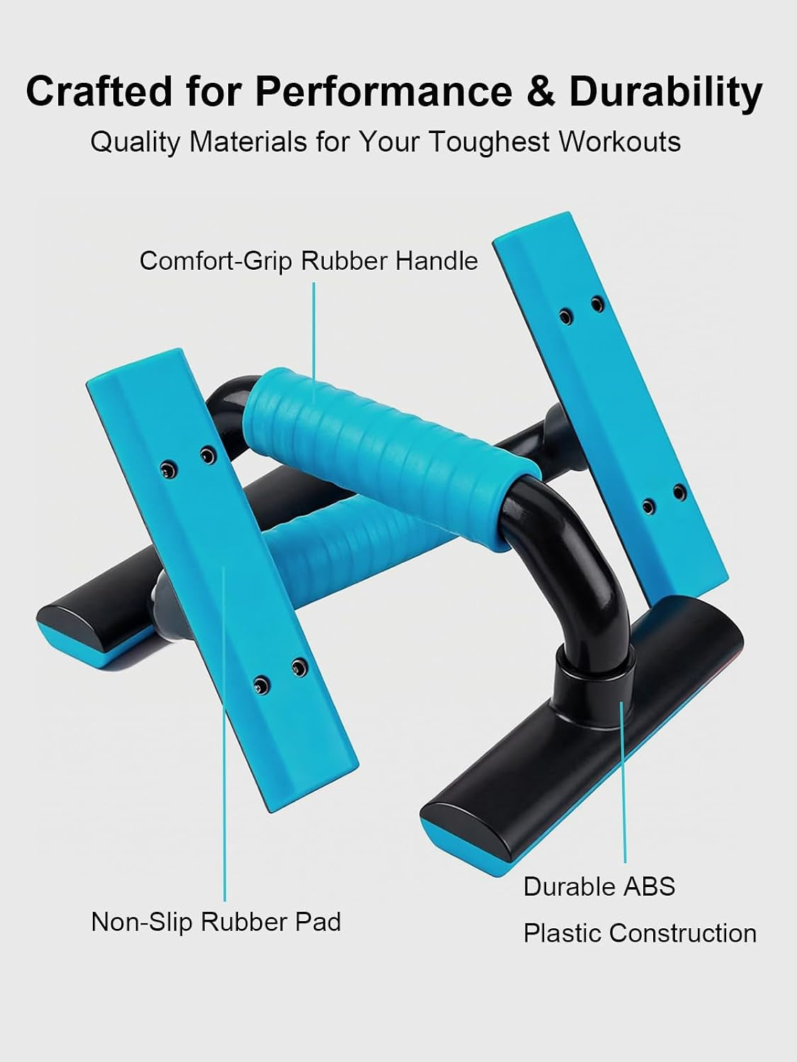 Push up Bars, 4-Inch Elevated Pushup Handles with Wide Non-Slip Base