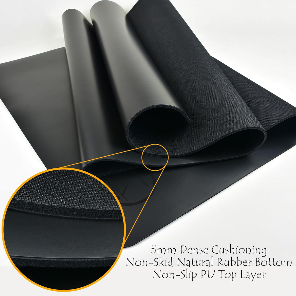 Hot Yoga Mat Non Slip-Professional Grade Natural Rubber Yoga Mat, Pliates Mat, Stretching Mat or Exercise Mats for Home Workout. Nonslip for Hot and Sweaty Classes. Includes Yoga Strap for Carrying and Stretching Too.