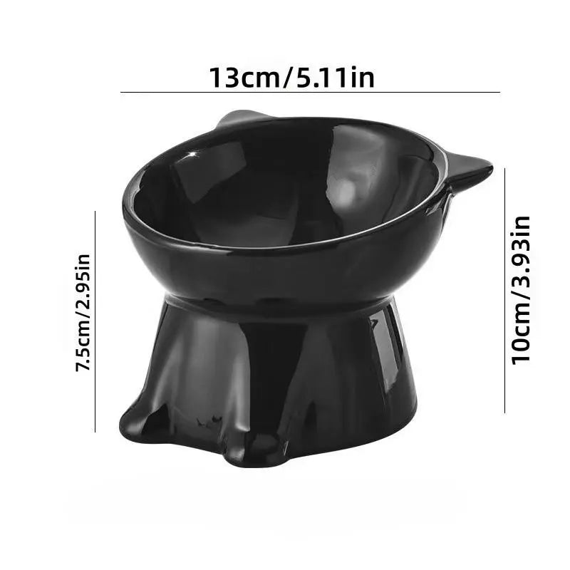 2-Piece Set /Pure Elevated Pet Feeding Bowls, Anti-Vomit Design, Protects Neck & Spine, Non-Slip Base, Durable Plastic, Suitable for Cats & Small Dogs