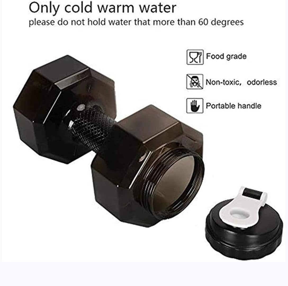 2.6L / 88Oz Dumbbell Shape Water Bottle, Portable Weight Water Bottles, Dumbbells Travel Cup, PETG Eco-Friendly Cup for Gym, Yoga, Running, Outdoors, Cycling, and Camping