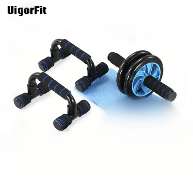Ab Roller Abdominal Core Trainer with Mat - Ab Crunch Trainer, Plastic Dual-Wheel Exercise Wheel Set, Portable & Easy Assembly, Silent Stability, Anti-Skid Wear-Resistant, Quiet & Floor-Friendly for At-Home Gym Core Strength Training, Ab Workout Equipment