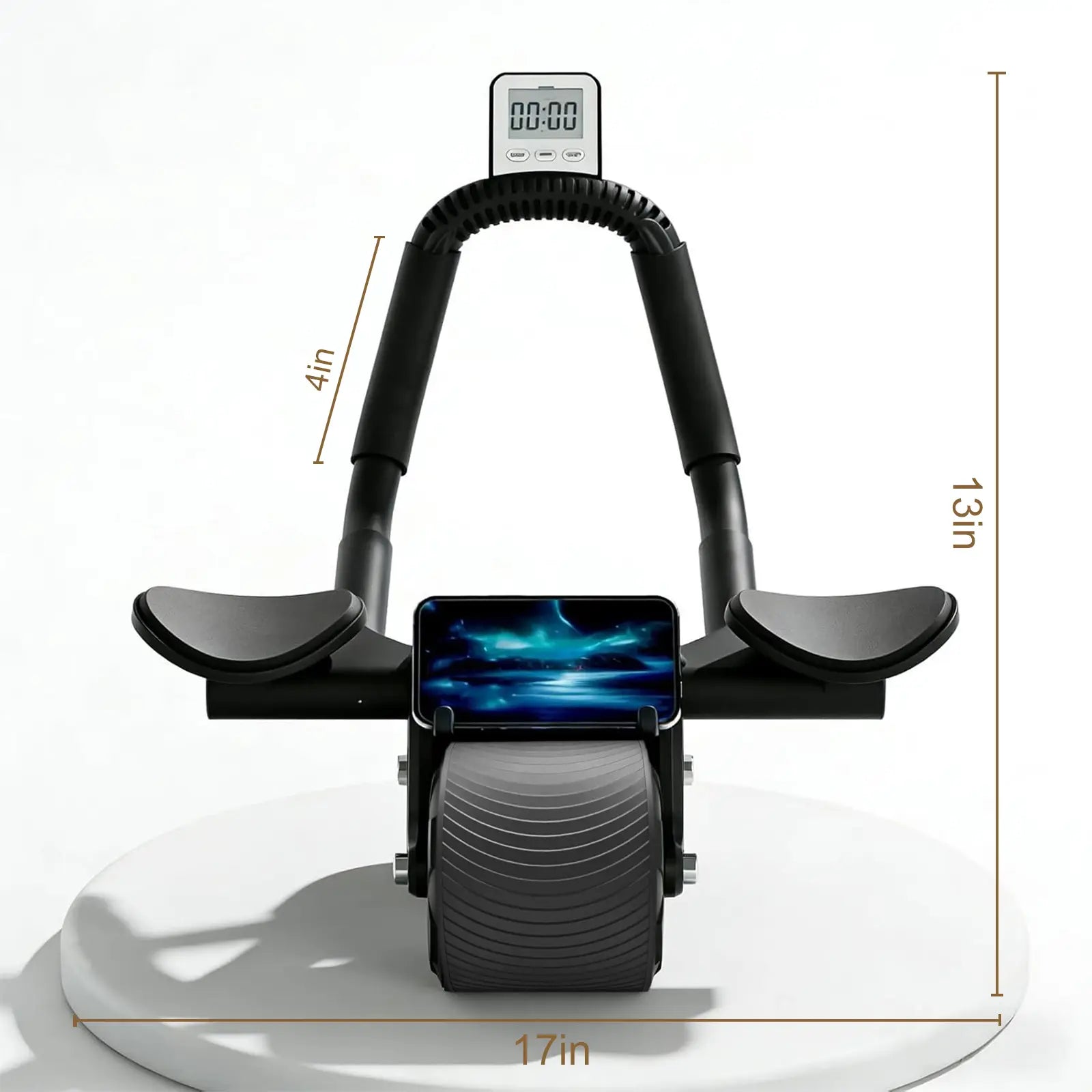 Automatic Rebound Ab Workout Equipment - New Ab Roller Wheel with Timer & Knee Mat, Elbow Support for Women Men Core Training