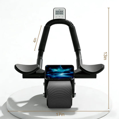 Automatic Rebound Ab Workout Equipment - New Ab Roller Wheel with Timer & Knee Mat, Elbow Support for Women Men Core Training